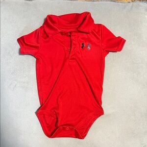 Under Armour Red Polo Baby Onesie